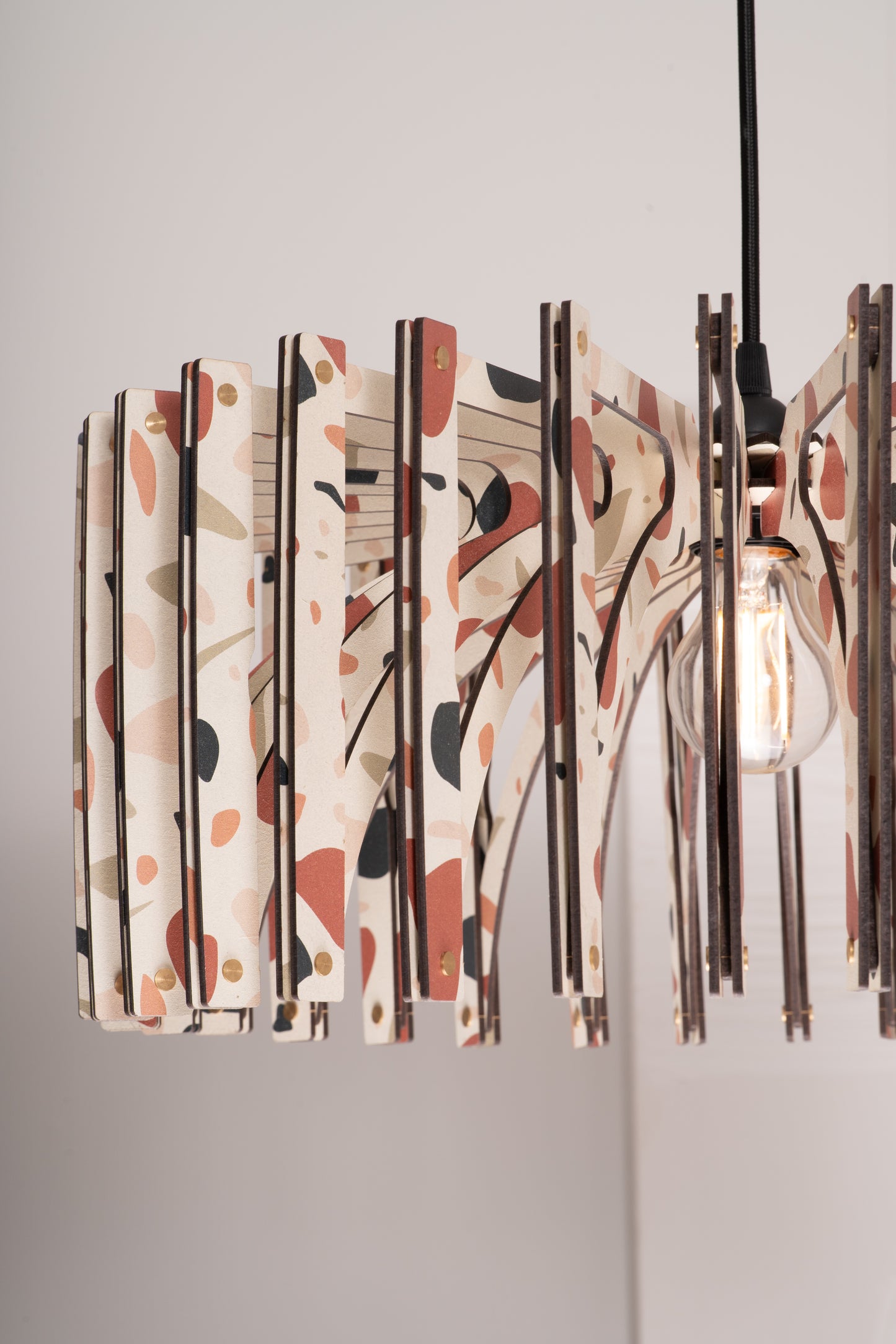 WHITE TERRACO Umbrella| Wood Pendant Light| Pattern Light Fixture | Mid Century Modern | Handmade Lamp | Ceiling Lamp | Chandelier Lighting