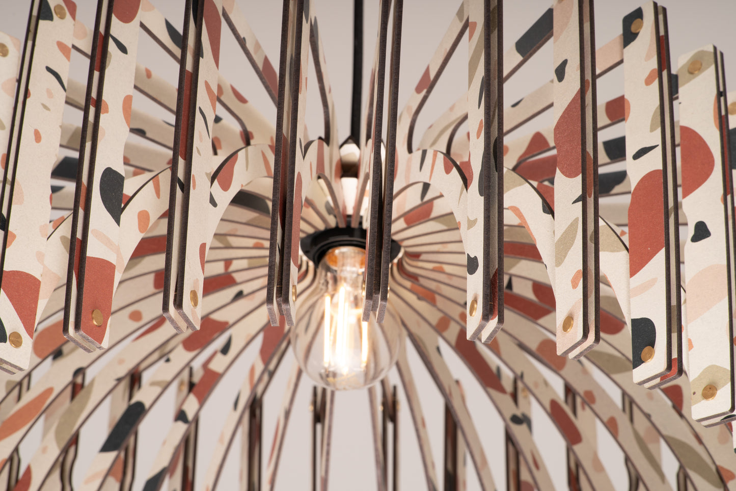 WHITE TERRACO Umbrella| Wood Pendant Light| Pattern Light Fixture | Mid Century Modern | Handmade Lamp | Ceiling Lamp | Chandelier Lighting