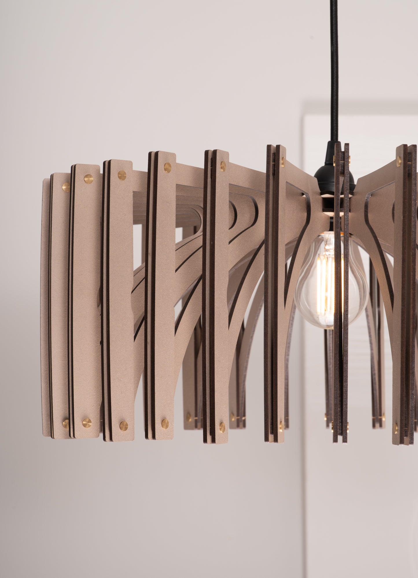 Cashmere Brown Umbrella| Wood Pendant Light| Pattern Light Fixture | Mid Century Modern | Handmade Lamp | Ceiling Lamp | Chandelier Lighting