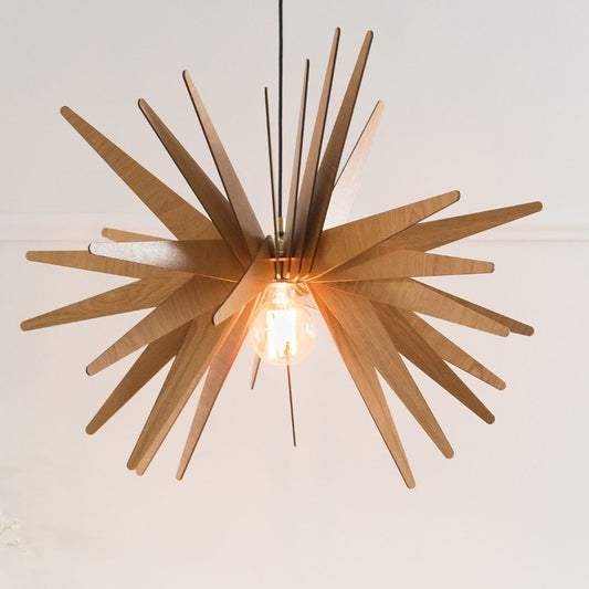 unique shape wood pendant light