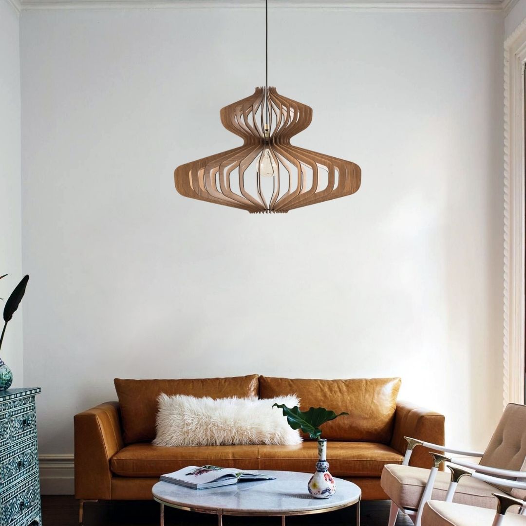 wood pendant light for living room