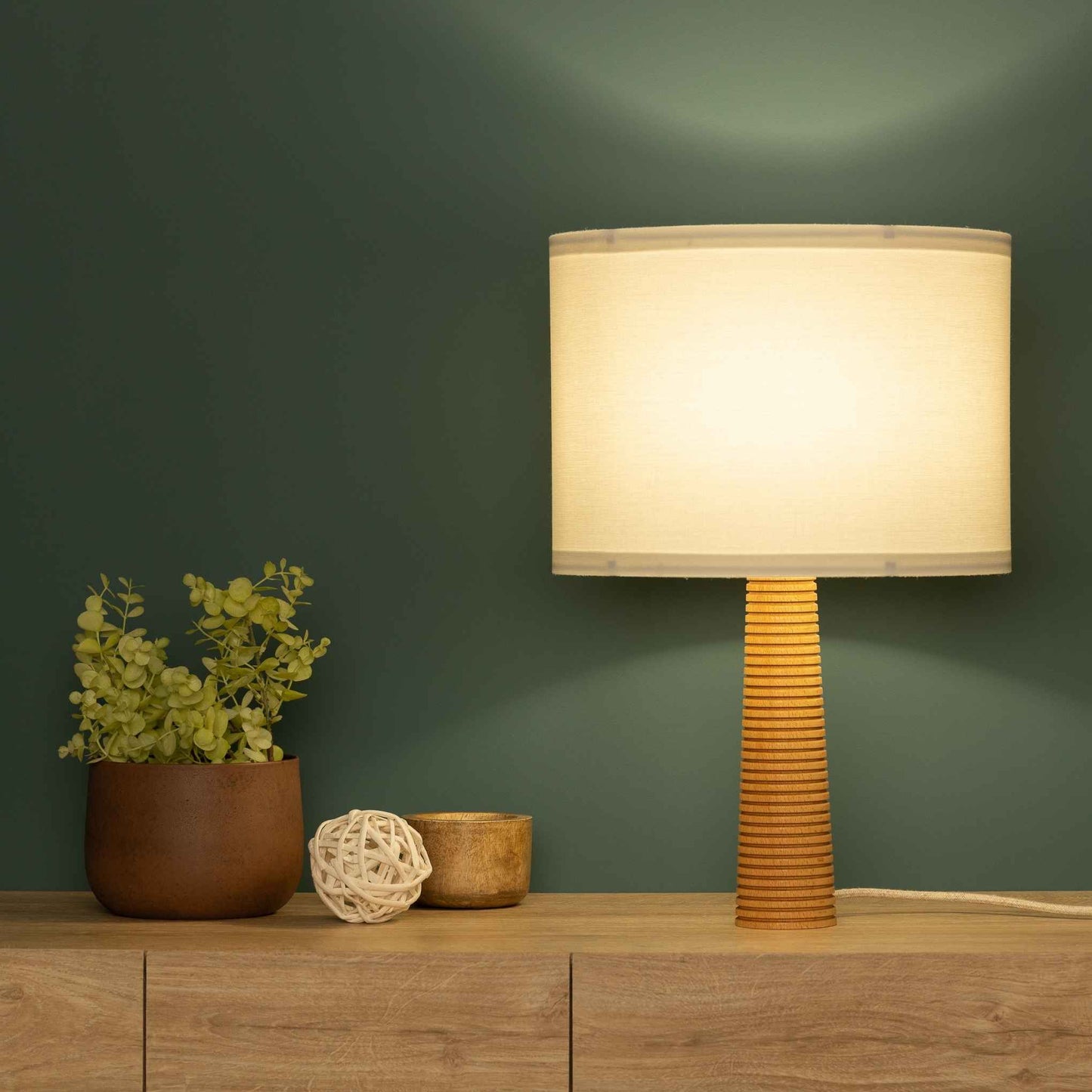 Cone Wood Table Lamp