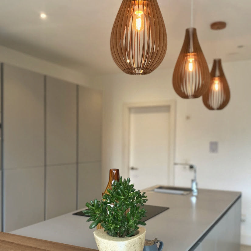kitchen island wood pendant lights