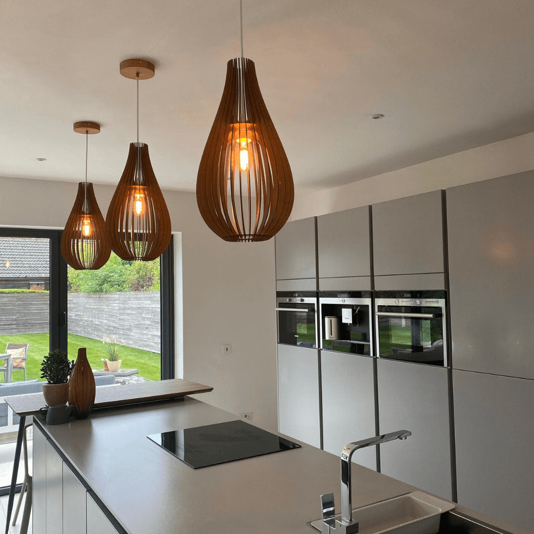 kitchen island modern wood pendant lights